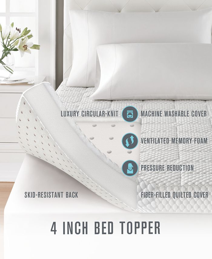 Martha Stewart Collection LAST ACT! Dream Science 4'' Memory Foam Twin Mattress Topper, VentTech