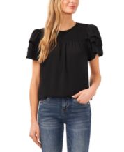 Macy's women's black blouses outlet