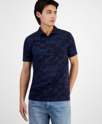 A|X Armani Exchange - Men's Regular-Fit Night Sky Logo Pique Polo Shirt