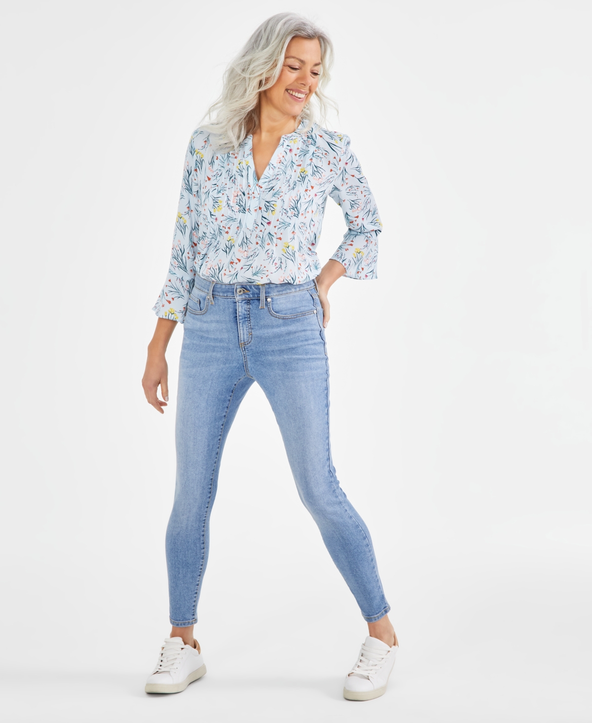 Women's Mid-Rise Curvy Skinny Jeans, Created for Macy's - Bell