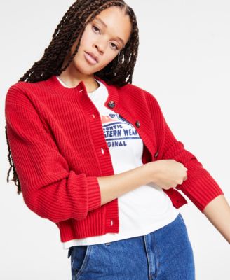 Macy's red cardigan best sale