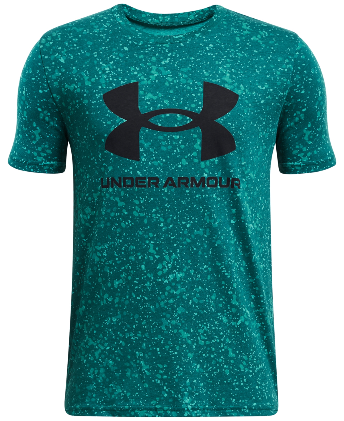 Shop Under Armour Big Boys Sportstyle Logo All Over Print Short Sleeve T-shirt In Hydro Teal,black