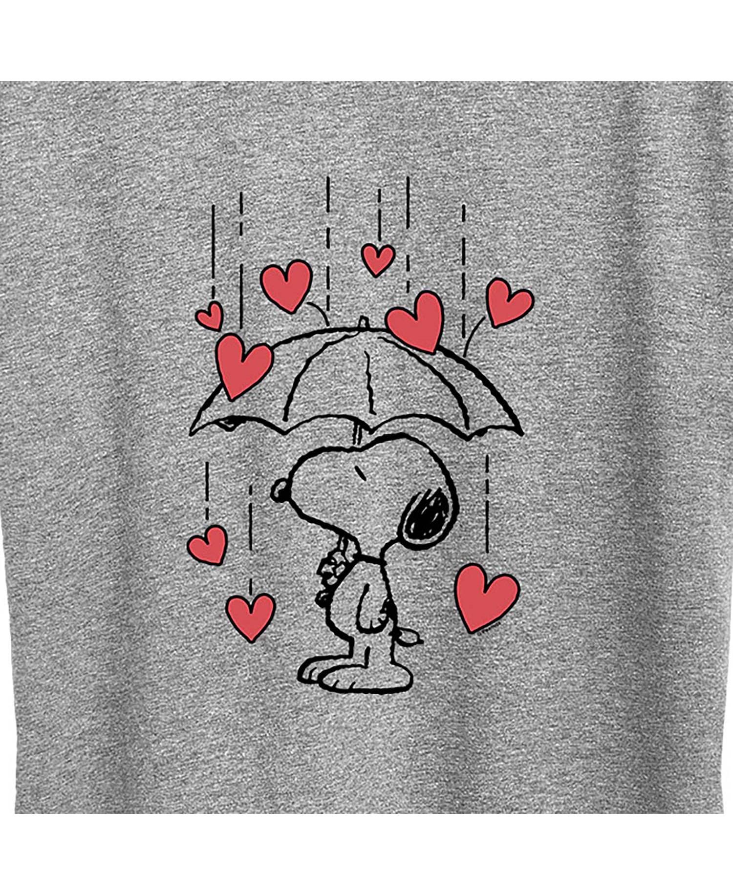 Air Waves Trendy Plus Size Peanuts Snoopy Valentine's Day Graphic T-shirt