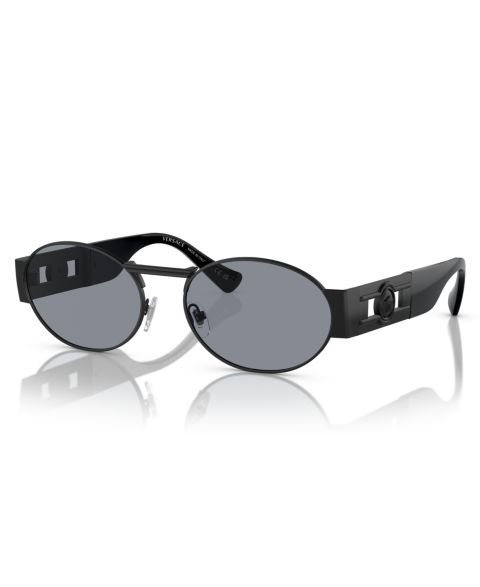 Солнцезащитные очки Versace Unisex Metal Oval, VE2264, цвет: Матовый чёрный