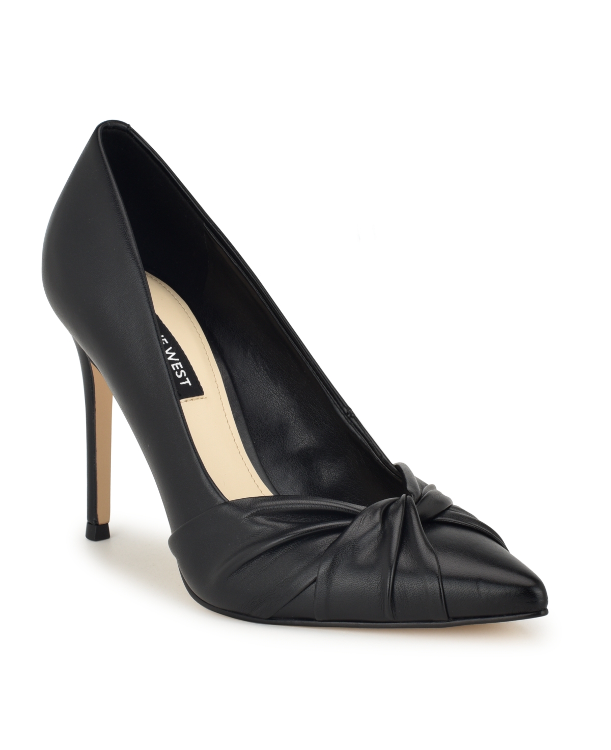 Shop Nine West Women's Faiza Stiletto Heel Pointy Toe Dress Pumps In Black - Faux Leather