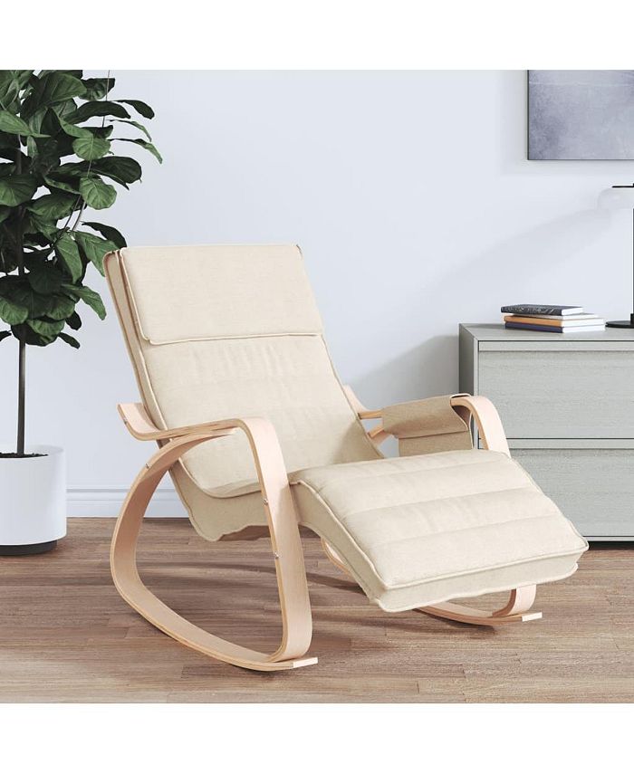 vidaXL Rocking Chair Cream Fabric - Macy's