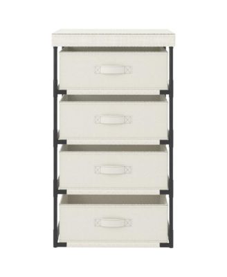 Cream Steel and Polyester Lightweight Storage Rack