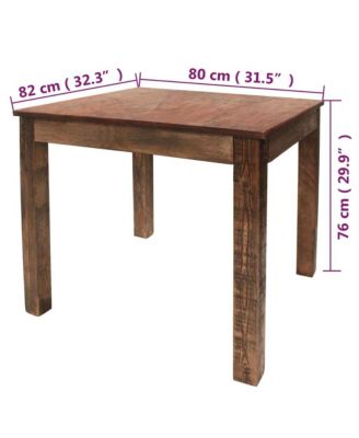Dining Table Mixed Recycled Wood 32.3"x31.5"x29.9"