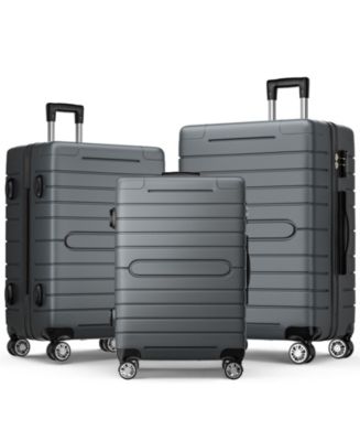 SUGIFT 3 Piece Luggage Set, Trunk Set, Hard side Lightweight Suitcase ...