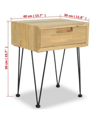 Bedside Cabinet 15.7"x11.8"x19.7" Solid Teak