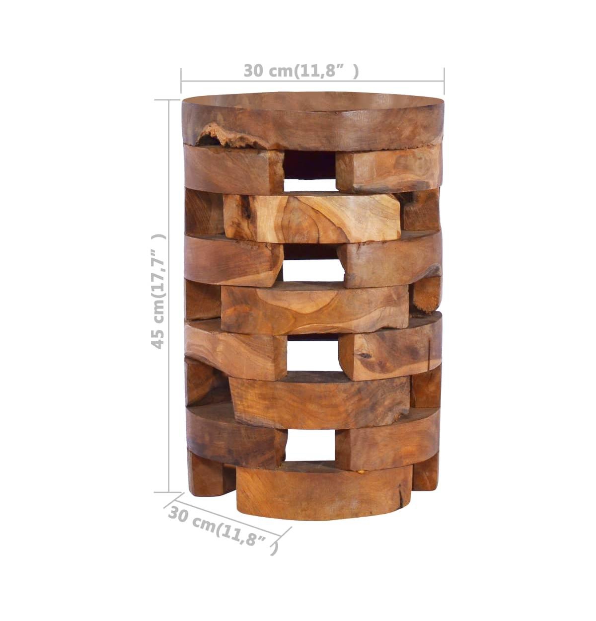 Beside Cabinet 11.8"x11.8"x17.7" Solid Teak Wood