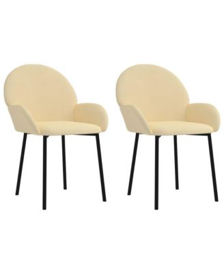 Dining Chairs 2 pcs Cream Velvet