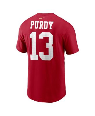 Big Boys Brock Purdy Scarlet San Francisco 49ers Player Name and Number T-shirt