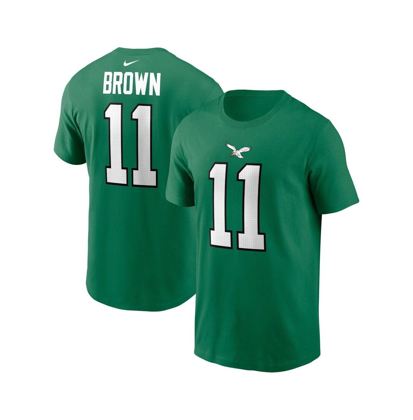 Мужская футболка Nike A.J. Brown Kelly Green Philadelphia Eagles Alternate Player Name & Number — фото 1
