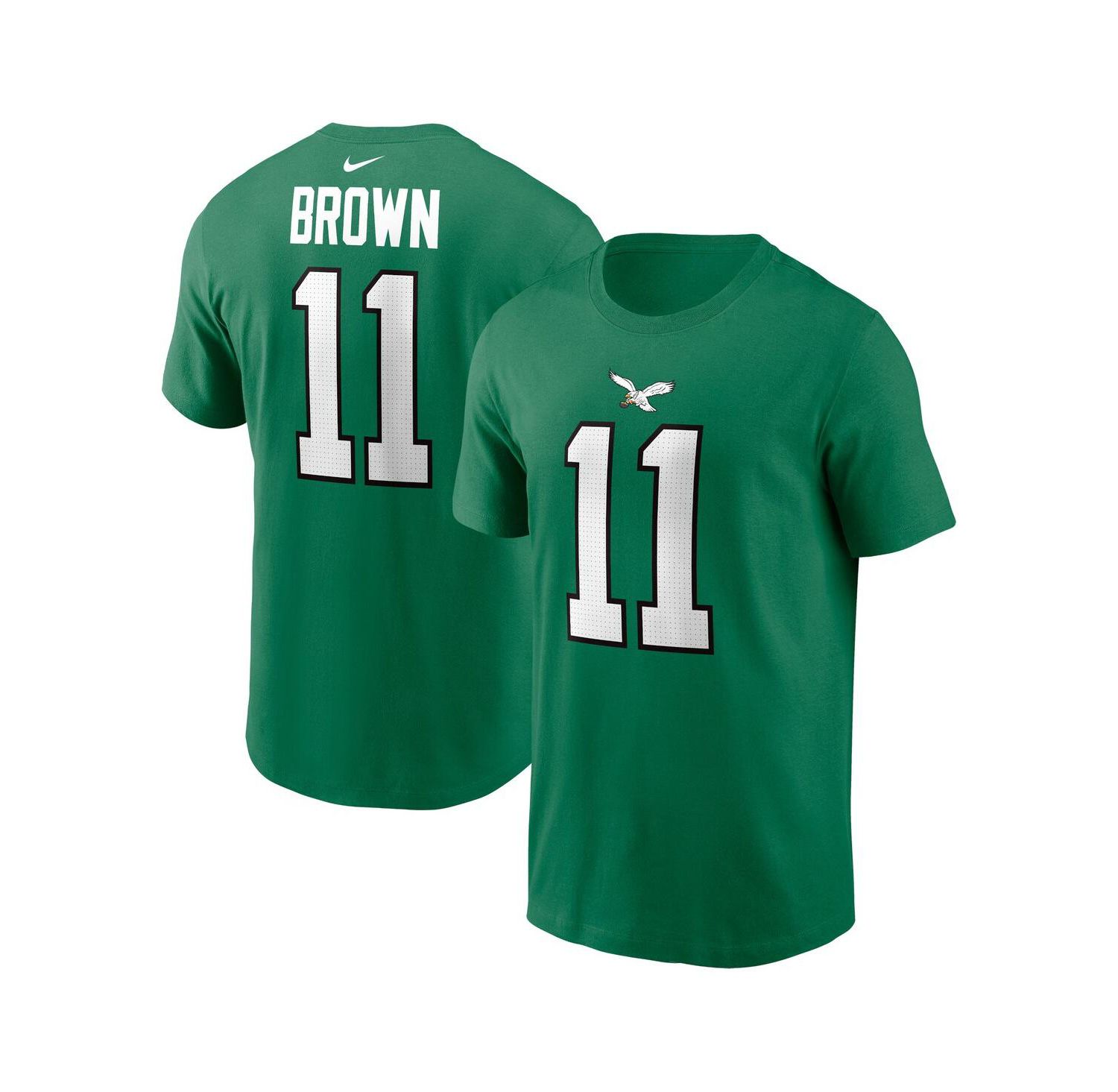 Men's A.J. Brown Kelly Green Philadelphia Eagles Alternate Player Name & Number T-shirt