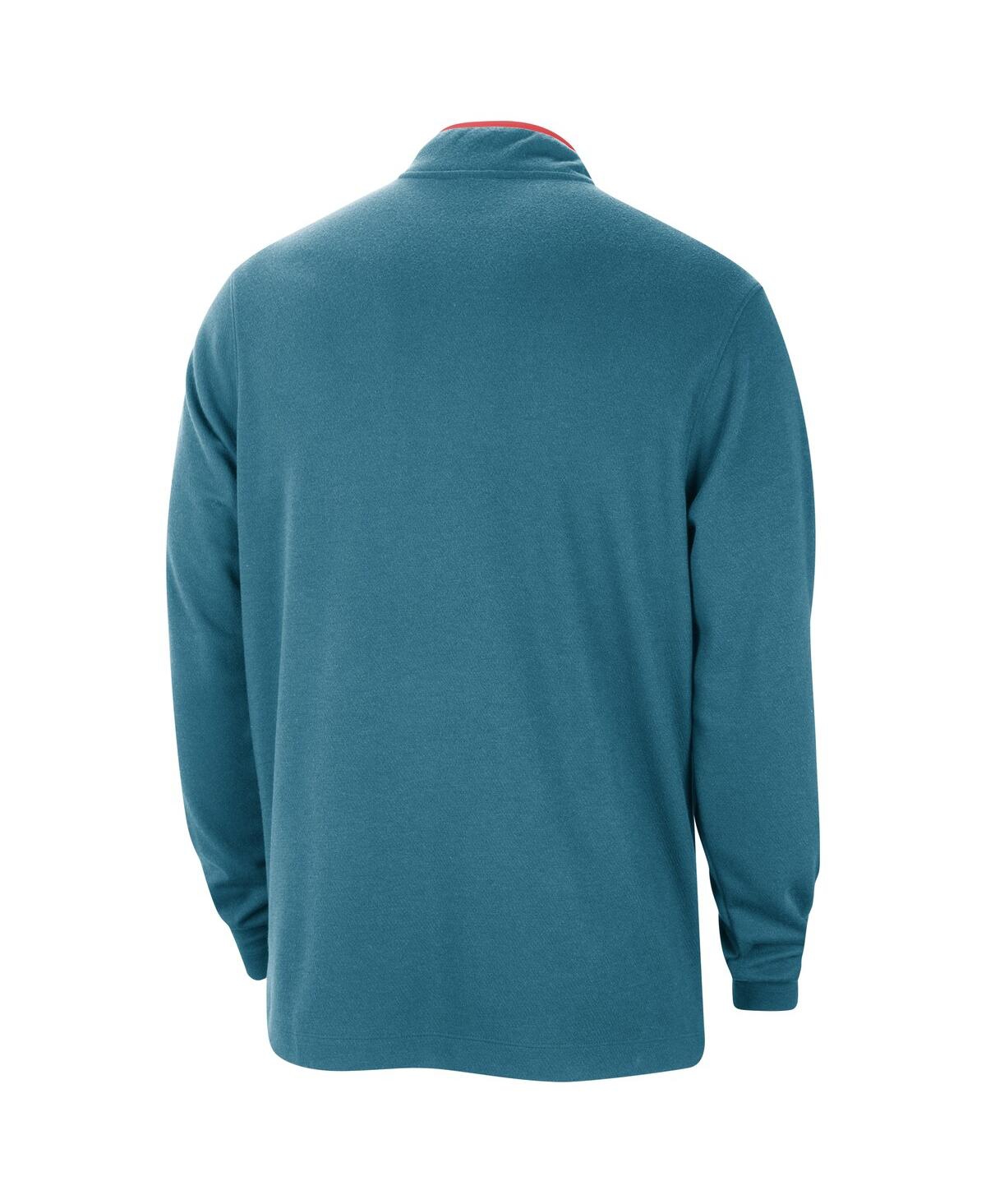 Men's NikeBrooklyn Nets 2023/24 City Edition Authentic Coaches Half-Zip Sweatshirt - Teal