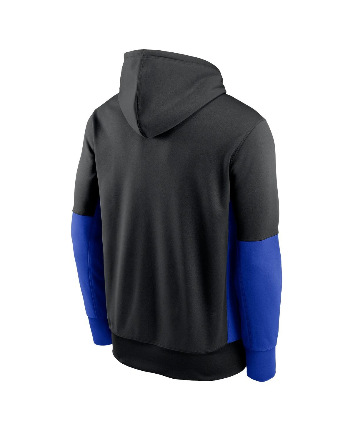 Shop Nike Men's  Black Los Angeles Rams Color Block Fleece Performance Pullover Hoodie