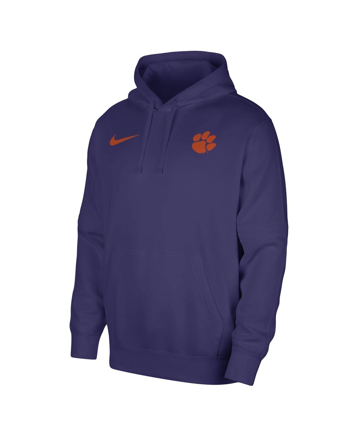 Shop Nike Men's  Purple Clemson Tigers Club Pullover Hoodie