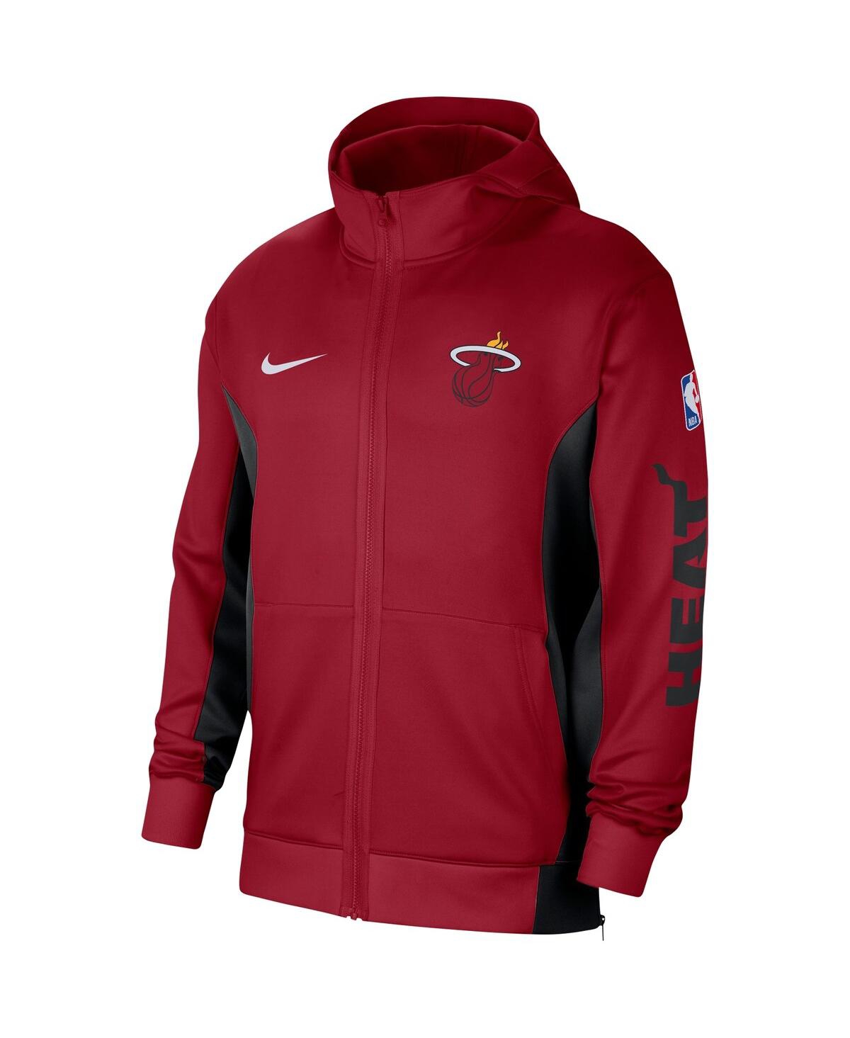 Shop Nike Men's  Red Miami Heat 2023/24 Authentic Showtime Full-zip Hoodie