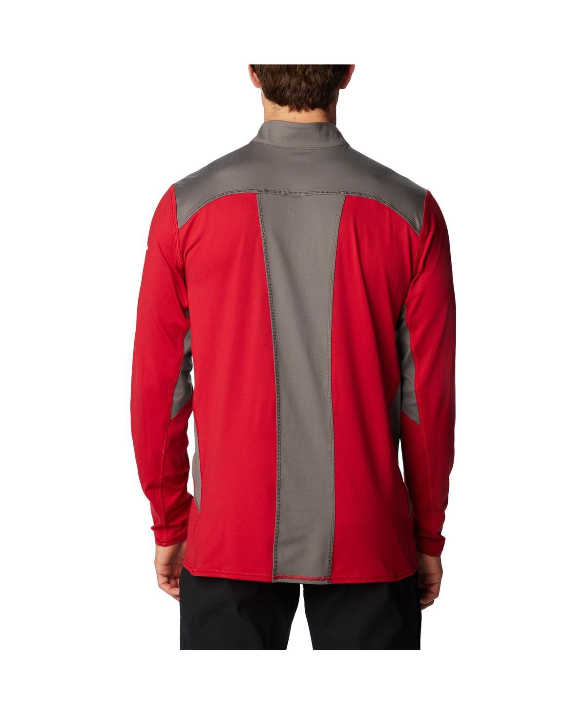 Shop Columbia Men's  Crimson Alabama Crimson Tide Tech Trail Omni-shade Quarter-zip Sweatshirt