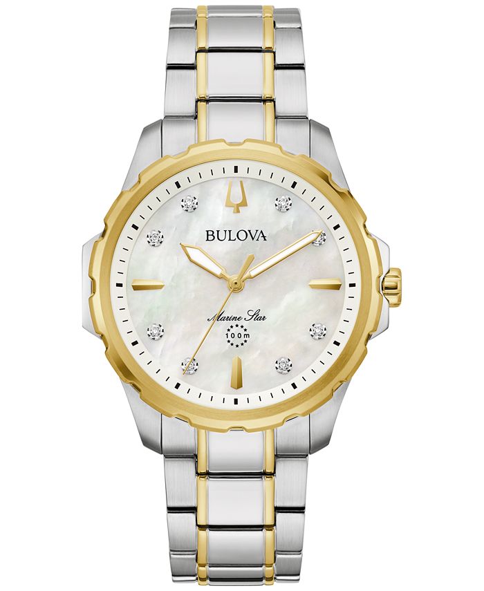 Bulova Women s Marine Star Diamond Accent Two Tone Stainless Steel