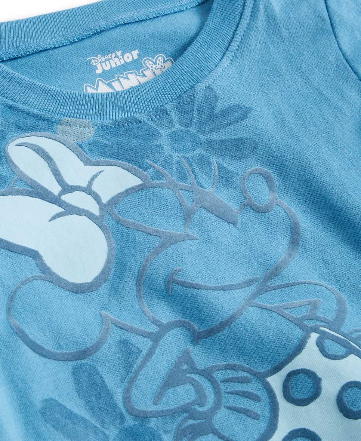 Shop Disney Toddler & Little Girls Minnie Mouse Flocked Graphic T-shirt In Blue