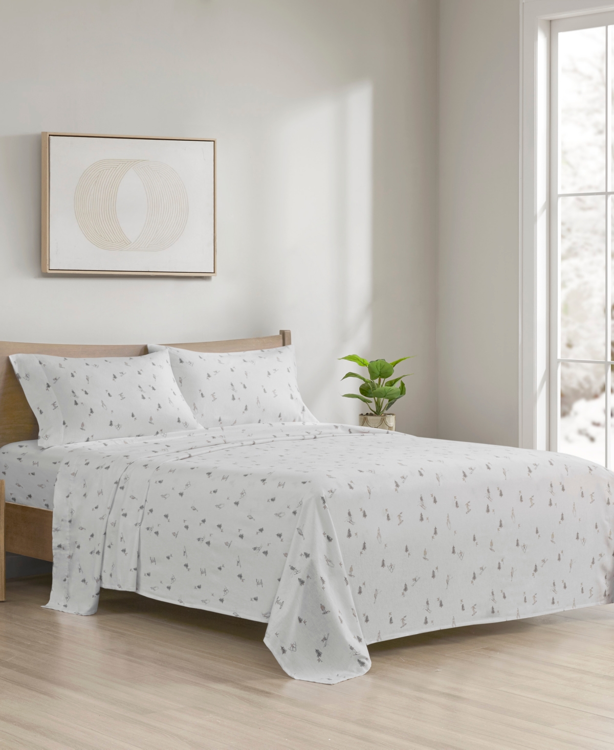 SLEEP PHILOSOPHY TRUE NORTH BY SLEEP PHILOSOPHY NOVELTY PRINTED COTTON FLANNEL 4-PC. SHEET SET, CALIFORNIA KING 