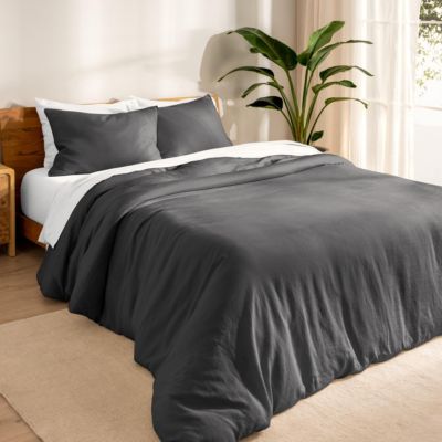 European Flax Linen Breathable Durable 3 Pc. Duvet Cover Set, King/California King
