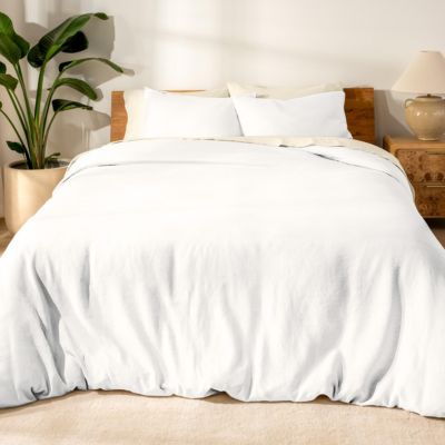 Linen European Flax 3 Piece Duvet Cover Set, Queen