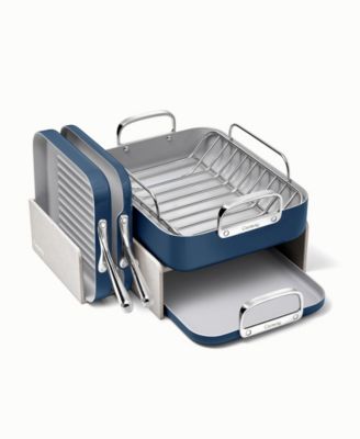 Non-Stick Ceramic-Coated 7 Piece Square Cookware Set