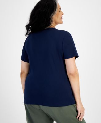 Plus Size Short-Sleeve V-Neck Top