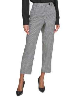 KARL LAGERFELD PARIS - Women's Gingham Straight-Leg Pants