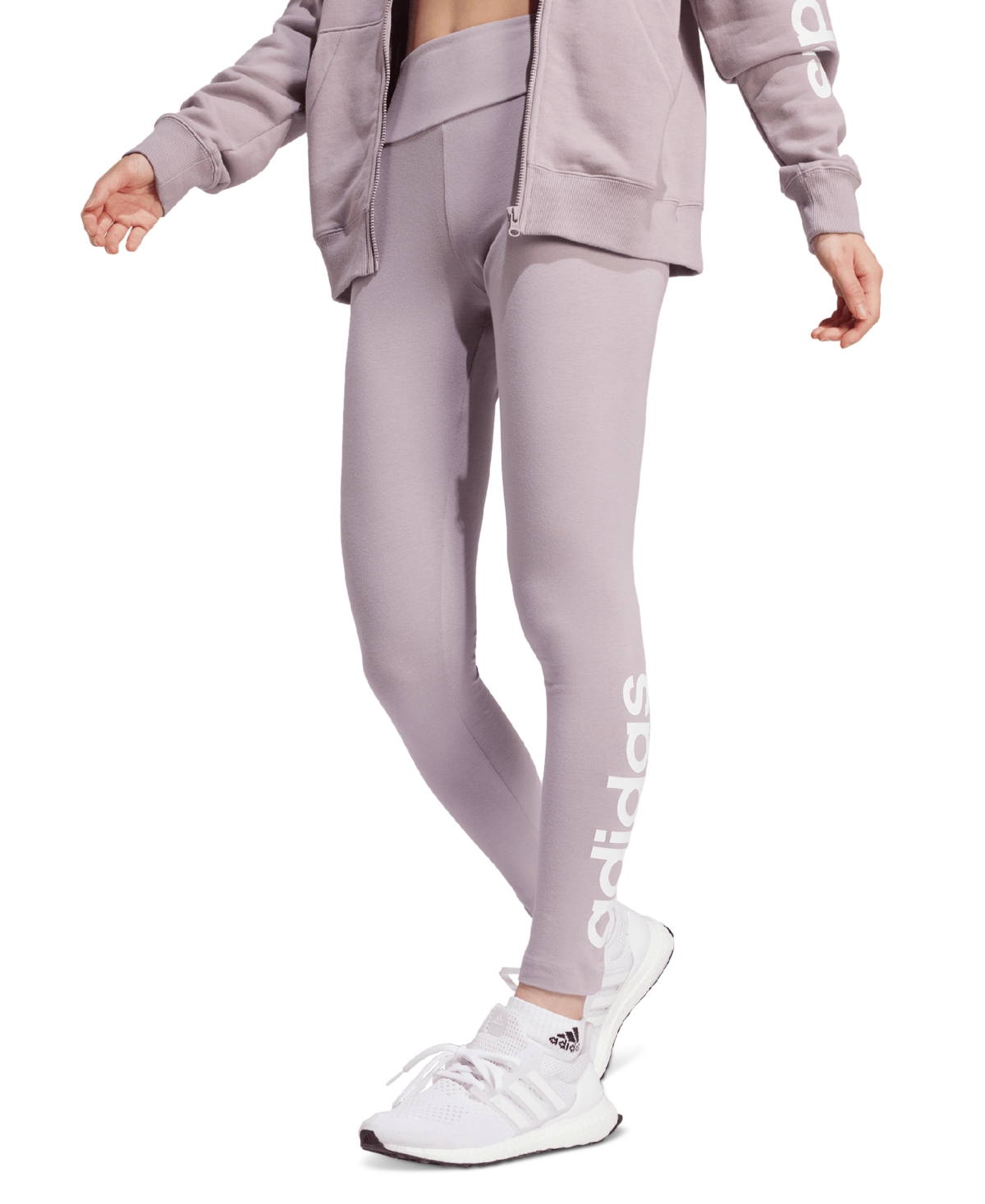 Shop Adidas Originals Women's Linear-logo Full Length Leggings, Xs-4x In Preloved Fig