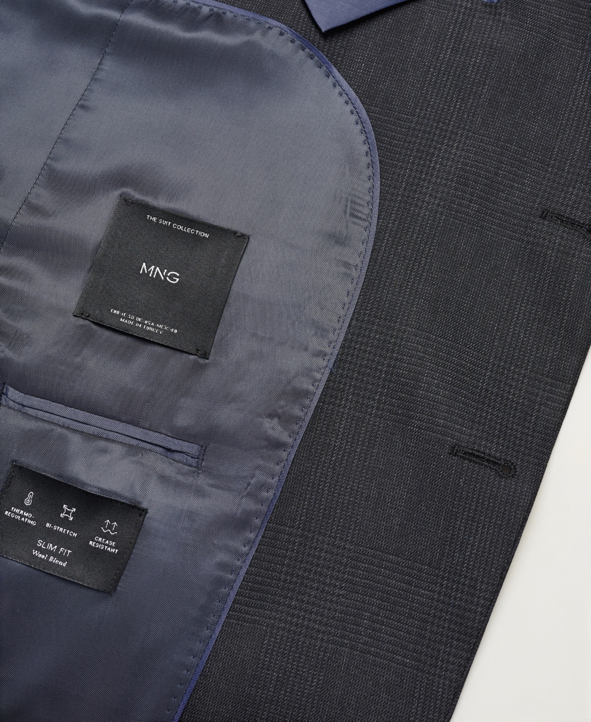 Shop Mango Men's Slim-fit Check Wool Suit Blazer In Gray