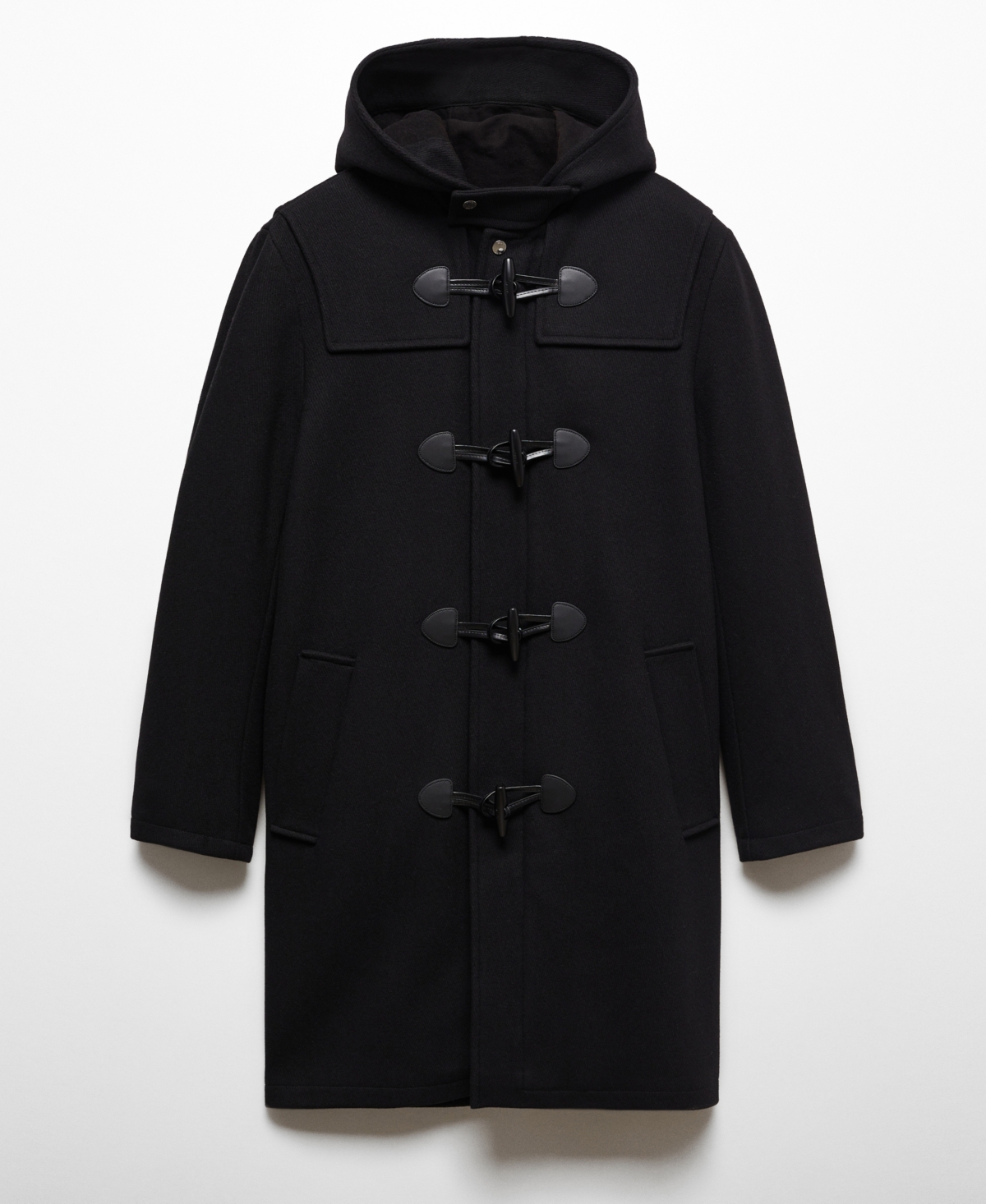 Mango Men's Wool Hooded Coat In Black