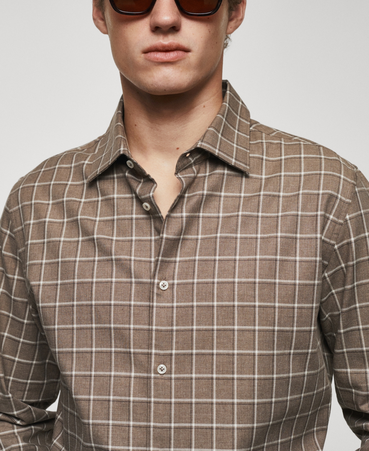 Shop Mango Men's Check Flannel Cotton Shirt In Navy