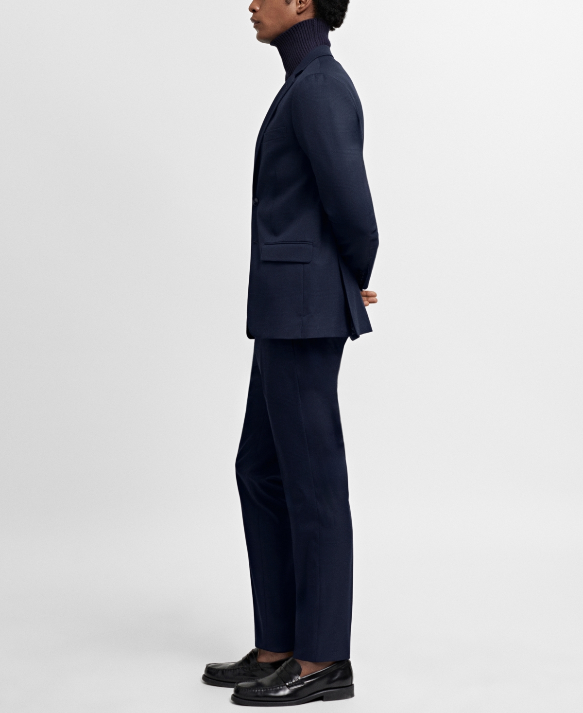 Shop Mango Men's Stretch Fabric Super Slim-fit Suit Pants In Dark Navy