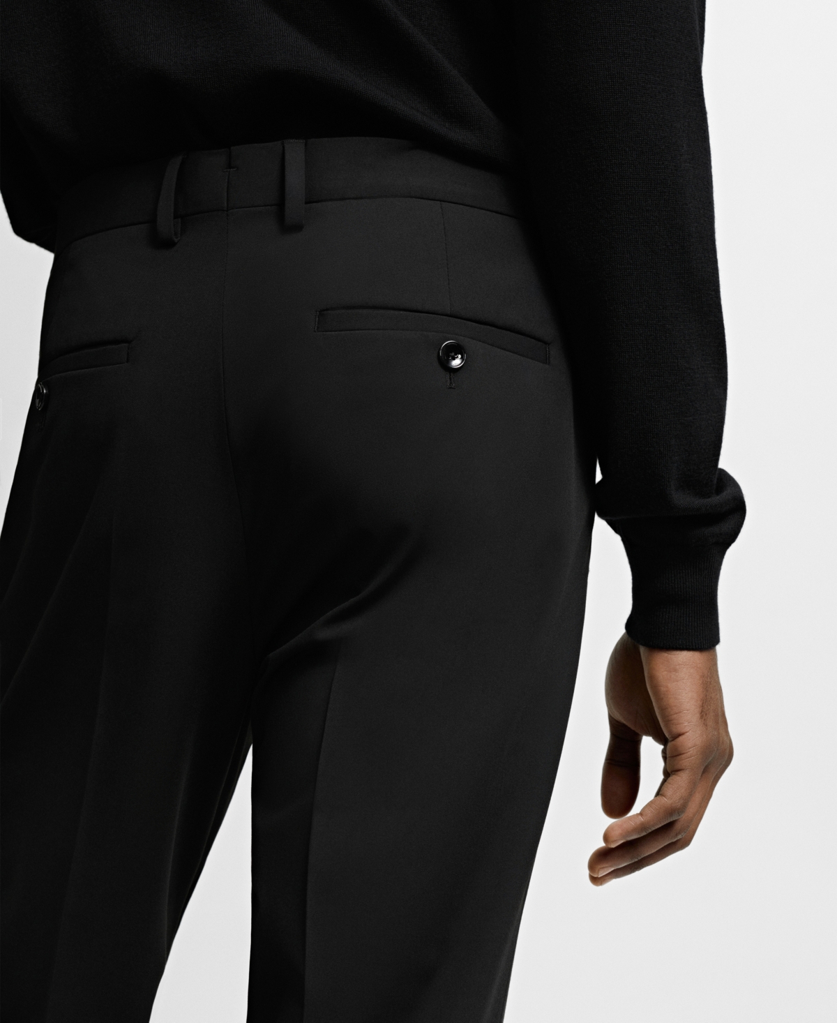 Shop Mango Men's Stretch Fabric Super Slim-fit Suit Pants In Black