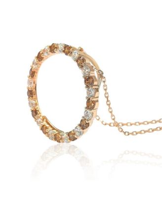 Suzy Levian Sterling Silver Cubic Zirconia Large Open Circle Pendant Necklace