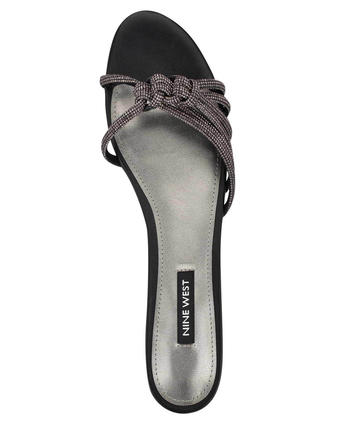 Nine West Women's Luxury Slip-On Strappy Embellished Flat Sandals