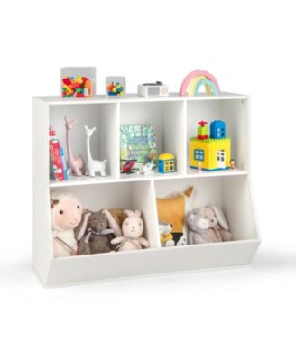 5-Cubby Kids Toy Storage Organizer Wooden Bookshelf Display Cabinet