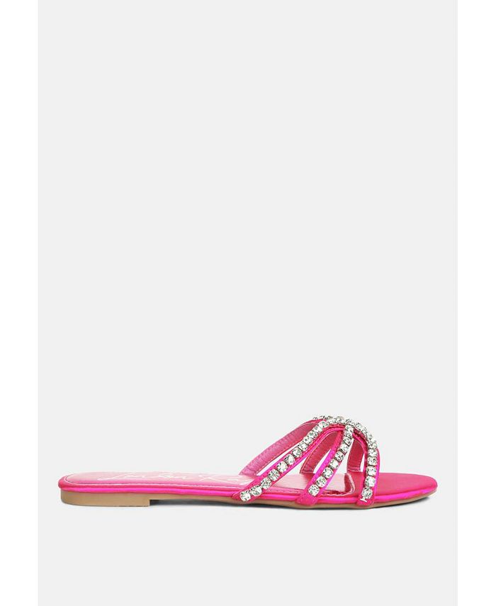 London Rag Women's Mezzie Diamante Embellished Flat Sandals - Macy's