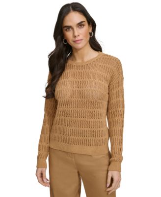 Calvin Klein - Women's Cotton Open-Stitch Sweater