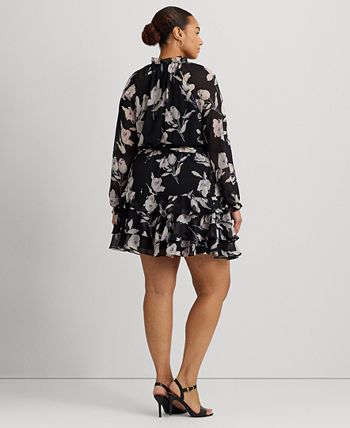 Ralph lauren floral fit and shop flare dress