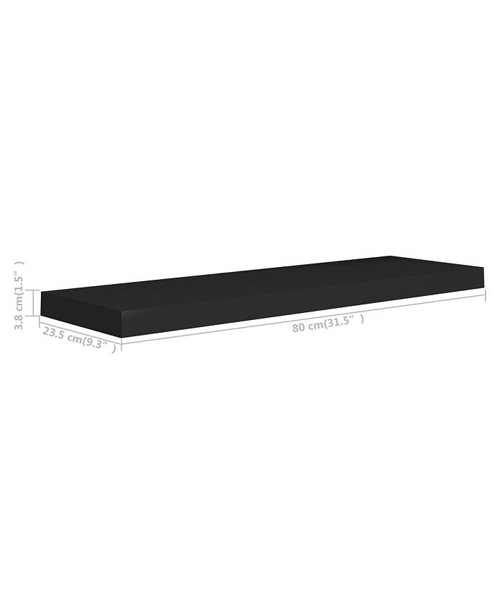 vidaXL Floating Wall Shelf Black 31.5"x9.3"x1.5" MDF Macy's