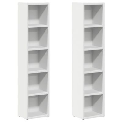 CD Cabinets 2 pcs White 8.3"x6.3"x36.8" Engineered Wood