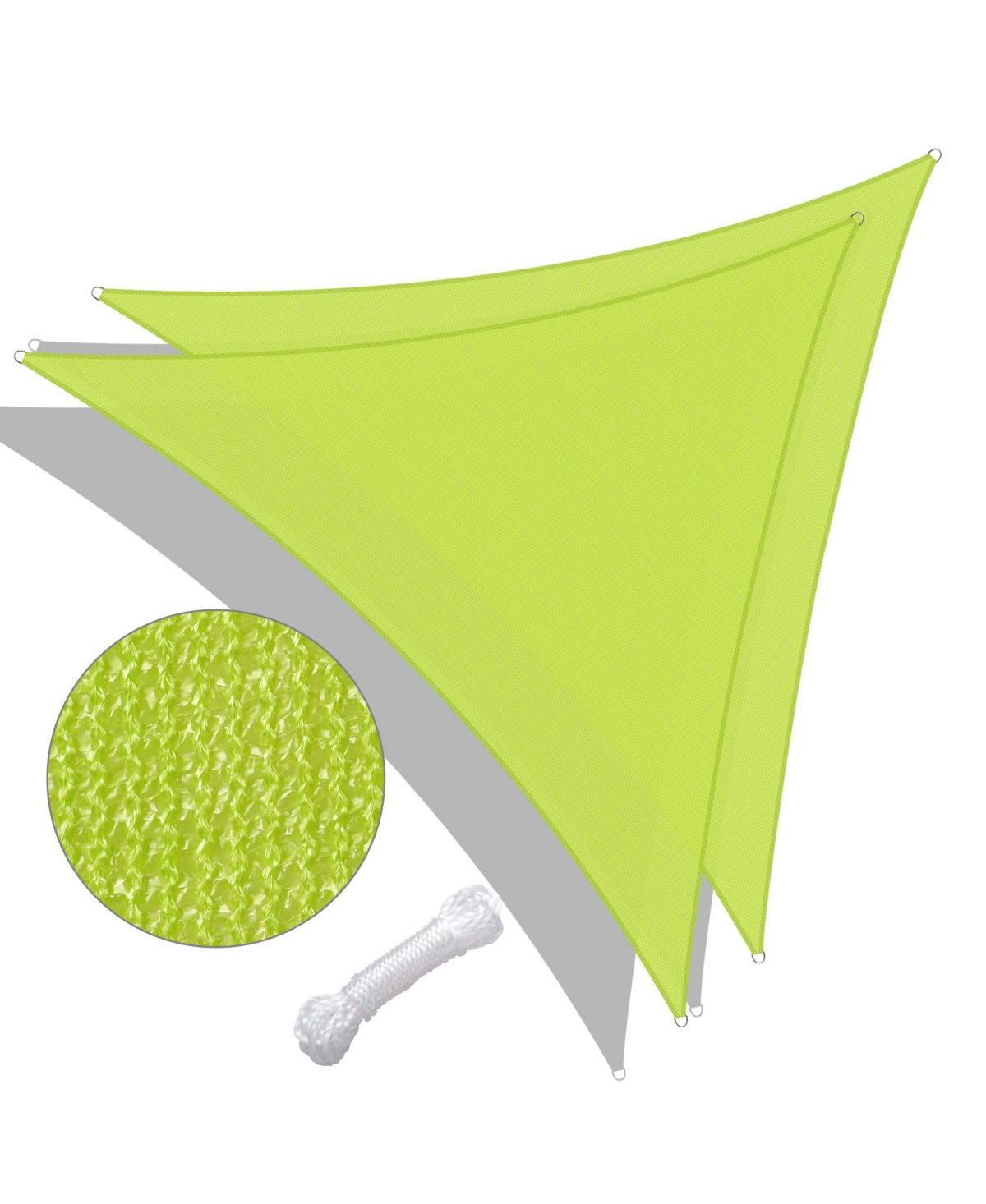 2 Pack 25 Ft 97% Uv Block Triangle Sun Shade Sail Canopy Cover Net Outdoor Lawn - Bright green