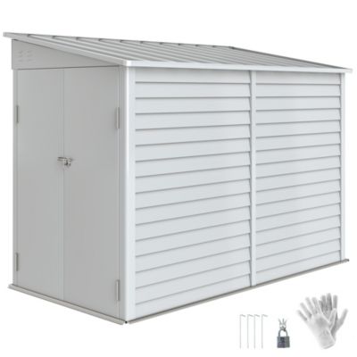 4.6' x 9' Metal Outdoor Storage Shed with Lockable Doors