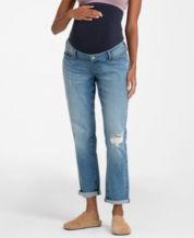 Indigo Blue Maternity Over the Bump Distressed Skinny Denim Jeans - Macy's