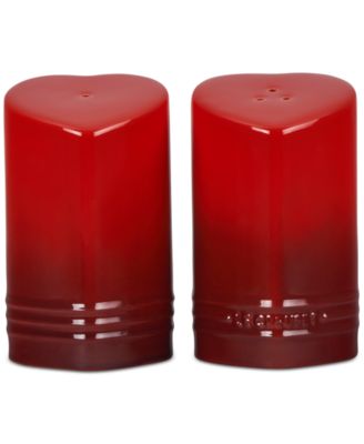 Stoneware Figural Heart Salt and Pepper Shakers, Set of 2
